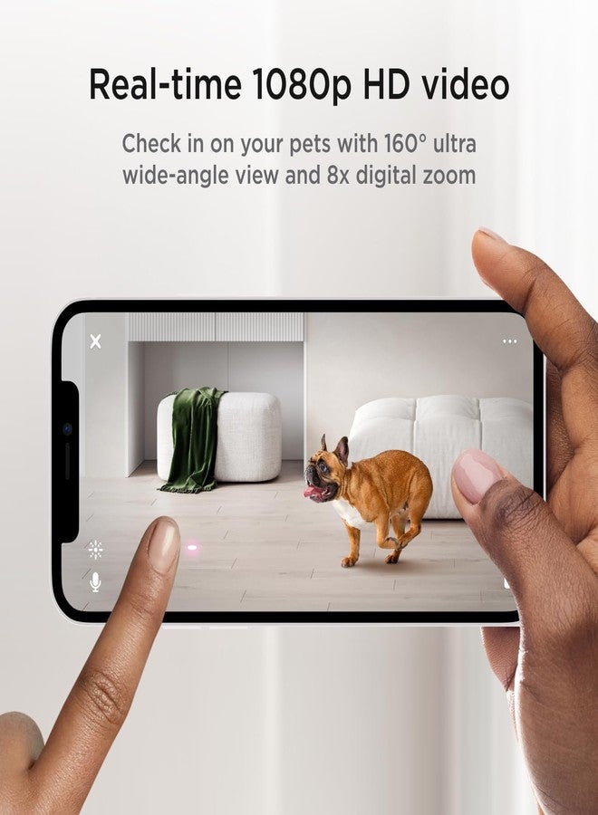 كاميرا Petcube Play 2 اللاسلكية للحيوانات الأليفة مع لعبة ليزر للقطط والكلاب، فيديو عالي الدقة 1080P، رؤية كاملة للغرفة بزاوية 160 درجة، صوت ثنائي الاتجاه، تنبيهات صوتية/حركية، رؤية ليلية، تطبيق لمراقبة الحيوانات الأليفة - Image 3
